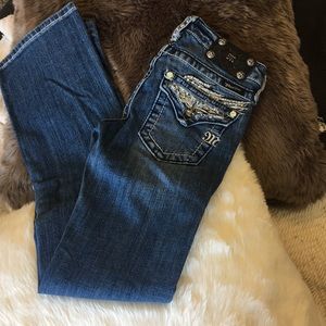 Miss Me medium wash boot cut jeans. Girls size 14